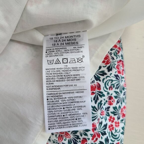 Janie & Jack Holiday Baby Top Only 18–24M Floral Ruffle Collar Christmas Lined - Picture 8 of 10